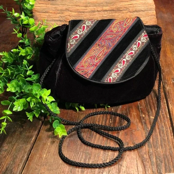 Velvet Satin Mini Shoulder Bag Casual Evening Satin Lined Purse - Picture 3 of 14